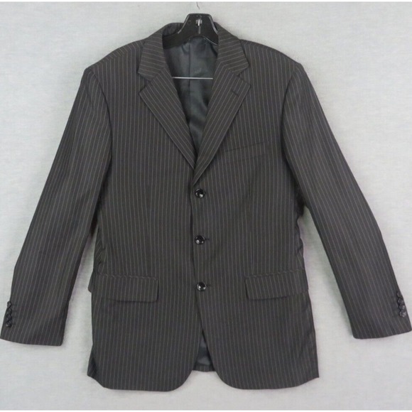 Giorgio Armani Le Collezioni‎ Mens Blazer 48 Black Pinstripe Wool Sport Coat